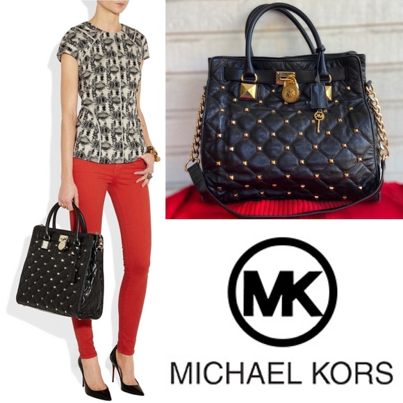 Michael Kors Handbags - Michael Kors XL Quilted Studded Hamilton Satchel